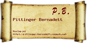 Pittinger Bernadett névjegykártya